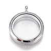 Flat Round Alloy Rhinestone Magnetic Locket Pendants PALLOY-WH0069-01-P-2