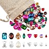 80Pcs 8 Styles Pointed Back Glass Rhinestone Cabochons RGLA-YW0002-08-1