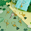   16Pcs 2 Style St.Patrick's Day Alloy Enamel Charms Keychains KEYC-PH0001-70-6