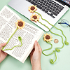 4Pcs Woolen Yarn Crochet Plant Bookmarks AJEW-CP0007-93-3