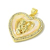 Mother's Day Real 18K Gold Plated Brass Micro Pave Clear Cubic Zirconia Pendants KK-H472-13G-07-2