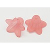 Pale Violet Red Frosted Transparent Acrylic Flower Beads X-PLF018-18-1