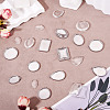 12Pcs 6 Styles 304 Stainless Steel Pendant Cabochon Settings STAS-TA0003-21-6