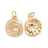 Brass Micro Pave Clear Cubic Zirconia Charms KK-Z023-12G-2