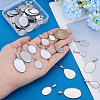 40Pcs 8 Styles 304 Stainless Steel Pendant Cabochon Settings STAS-PH0007-18-3