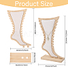 Foot Shaped Bamboo & Velvet Anklet Display Stands ODIS-WH0030-140B-2