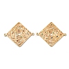 Brass Micro Pave Colorful Cubic Zirconia Hollow Connector Charms KK-K351-58A-G-1