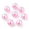 Spray Painted ABS Plastic Imitation Pearl Beads OACR-T015-05A-17-3