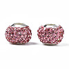 Handmade Polymer Clay Rhinestone European Beads RB-N053-001-01-2