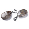 Teardrop Dyed Natural Crazy Agate Obsidian Pendants G-Q368-12-3