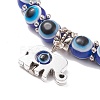 Resin Evil Eye Beaded Stretch Bracelet with Alloy Charm for Men Women BJEW-JB08216-8