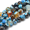 Dyed Natural Fire Crackle Agate Beads Strands G-T042-6mm-A15-1