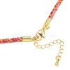 Braided Polycotton Cord Necklaces Making MAK-F038-B-G-4