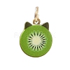 Animal Theme Brass Enamel Pendants KK-CBAE20A-02D-G-1