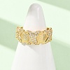 Brass Micro Pave Cubic Zirconia Cuff Open Rings CU-CBAB3AD-17G-1