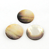 Flat Round Black Lip Shell Pendants SHEL-R009-32-1