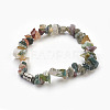 Natural Indian Agate Beads Stretch Bracelets BJEW-JB03860-06-1