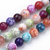 Natural Fire Crackle Agate Beads Strands G-S249-02-8mm-1