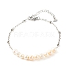 Natural Pearl Beaded Bracelet BJEW-JB06613-2
