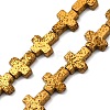 Electroplated Natural Lava Rock Beads Strands G-A256-A01-01B-1