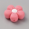 Flower Silicone Beads SIL-WH0010-25-2