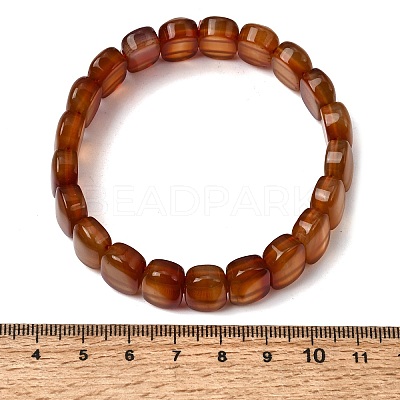 Natural Carnelian Beaded Stretch Bracelets for Women Men BJEW-D461-02F-1