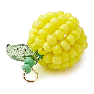 Seed Beads Beaded Pendants PALLOY-TA00159-01-1