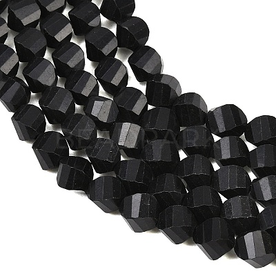 Natural Shungite Beads Strands G-P611-C35-01-1