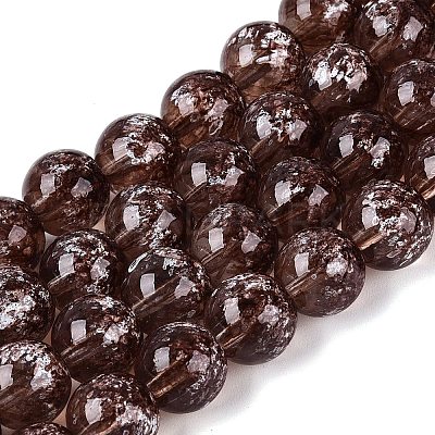 Transparent Half Spray Painted Glass Beads Strands LS-GLAA-Q110-02A-09-1
