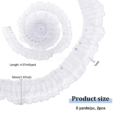 Polyester Lace Trim OCOR-WH0047-91A-1