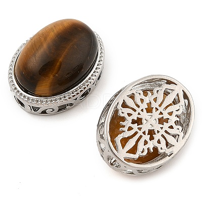 Natural Tiger Eye Multi-Strand Links KK-M304-02P-03-1