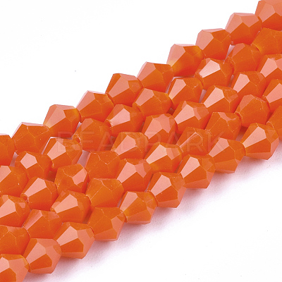 Opaque Solid Color Glass Beads Strands GLAA-Q080-4mm-B03-1