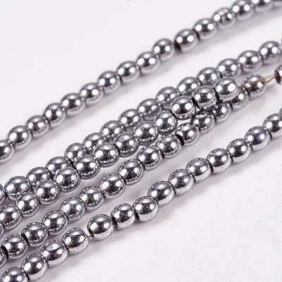 Electroplate Non-Magnetic Synthetic Hematite Beads Strands X-G-J169A-2mm-02-1