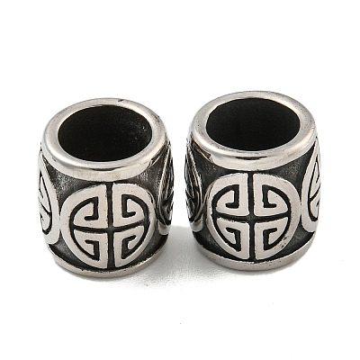316 Surgical Stainless Steel European Beads STAS-Q326-01AS-06-1