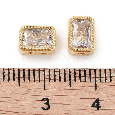 Brass Micro Pave Cubic Zirconia Beads KK-C051-48G-04-1