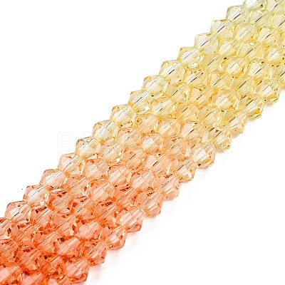 Gradient Color Baking Paint Glass Bead Strands DGLA-A039-T2mm-A014-1