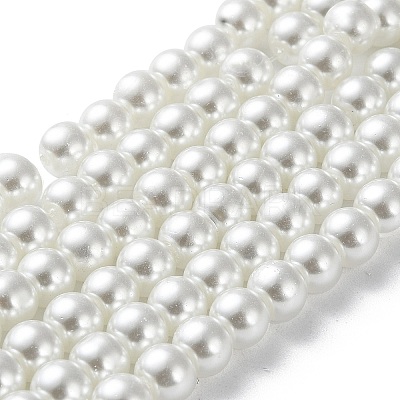 Baking Paint Pearlized Glass Pearl Round Bead Strands X-HY-Q003-6mm-01-1