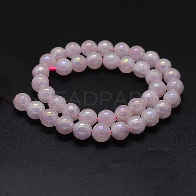 Electroplated Natural Rose Quartz Beads Strands G-K285-06-10mm-1