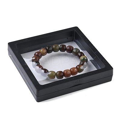Bodhi Wood Column Beaded Stretch Bracelet for Women BJEW-YW0001-04B-1