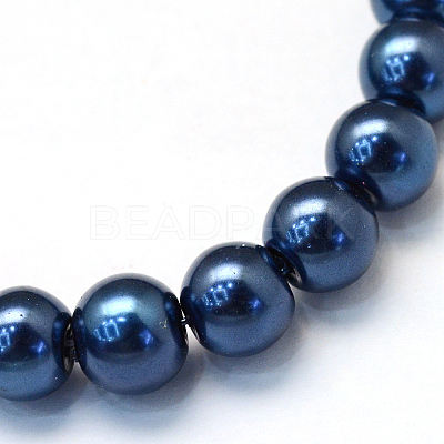 Baking Paint Pearlized Glass Pearl Round Bead Strands HY-Q003-4mm-15-1