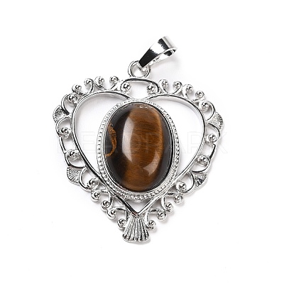 Natural Tiger Eye Pendants G-I322-04P-10-1