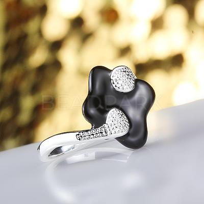 Fashionable Brass Enamel Rhombus Finger Rings RJEW-BB07438-7-1