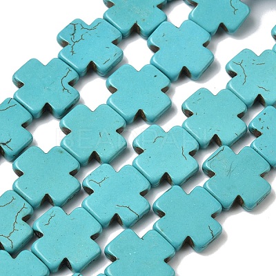 Synthetic Turquoise Beads Strands TURQ-G118-20x20mm-11-1
