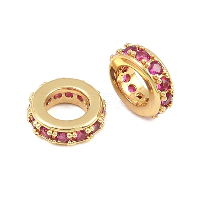 Brass Micro Pave Cubic Zirconia European Beads CU-CBAB99C-04G-1