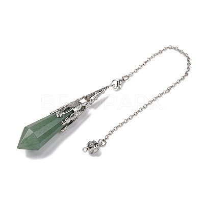 Natural Green Aventurine Pointed Dowsing Pendulum Big Pendants G-H285-06P-A17-1