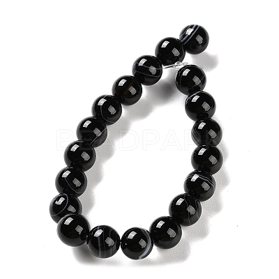 Natural Striped Agate/Banded Agate Beads Strands G-Z060-A01-C08-1