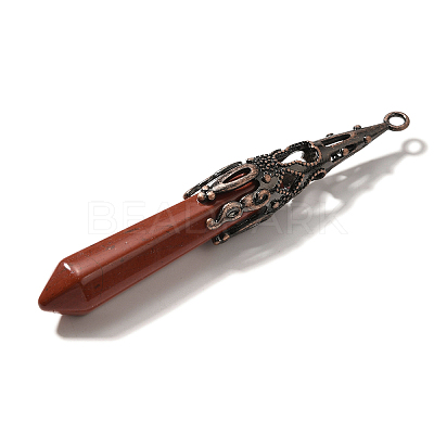 Natural Red Jasper Pointed Big Pendants G-P560-02R-04-1