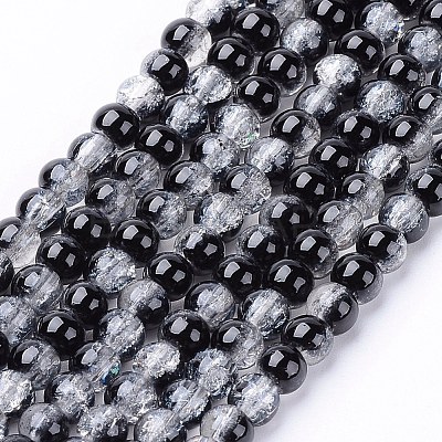 Spray Painted Crackle Glass Beads Strands CCG-Q002-4mm-11-1