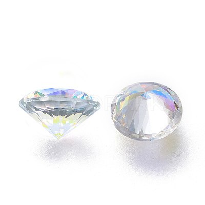 Cubic Zirconia Pointed Back Cabochons ZIRC-H108-11A-001AB-1