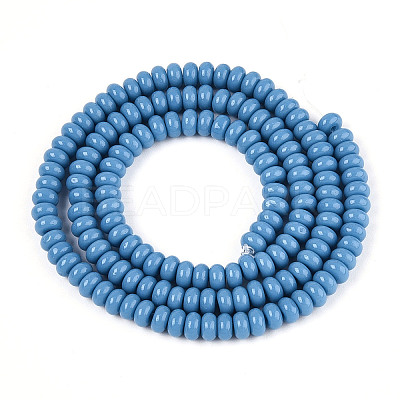 Opaque Spray Painted Glass Beads GLAA-ZX008-4mm-18V-1